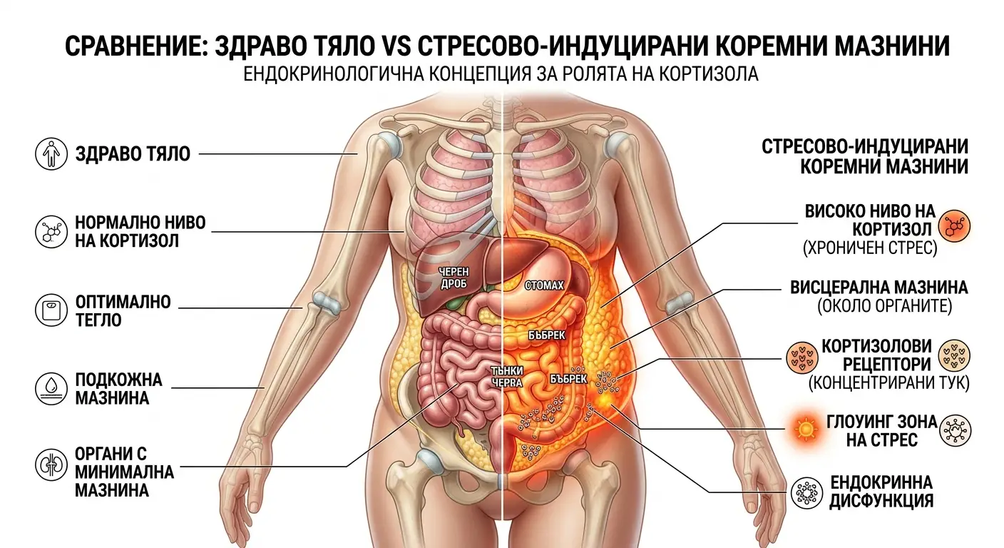 Инсулинова резистентност симптоми: 4 скрити знака за стрес коремни мазнини от стрес и висок кортизол